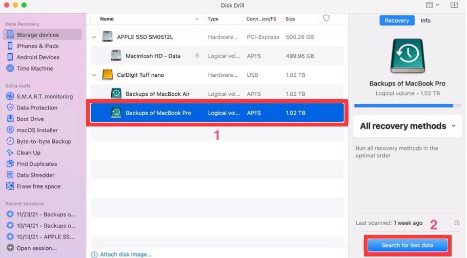 How to Recover Data from a Formatted Hard Drive on Mac - Step 2